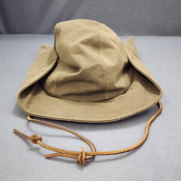 Dorfman-Pacific Hat Boonie Fitted Mens Large Khaki Outback Made USA Chin Strap - Picture 1 of 8
